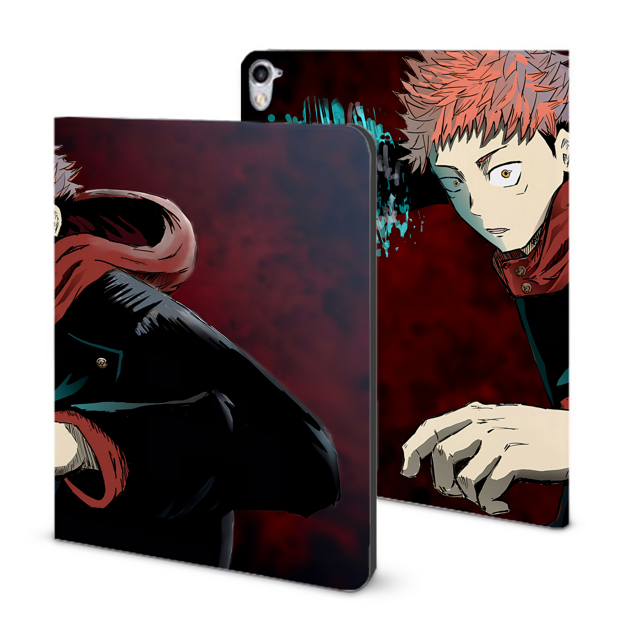 （画像用） 呪術廻戦 Jujutsu Kaisen IPad ケース ブック型 PUレザー TPU 耐衝撃 軽量 薄型 ペン収納なし 全面保護 IPad 各モデル対応